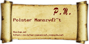 Polster Manszvét névjegykártya